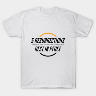 5 rez RIP | Overwatch Mercy | White | Black text T-Shirt